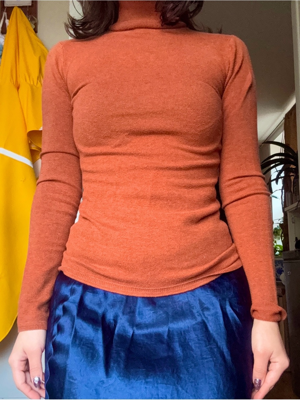 Smartset Women’s Rust Turtleneck Long-Sleeve